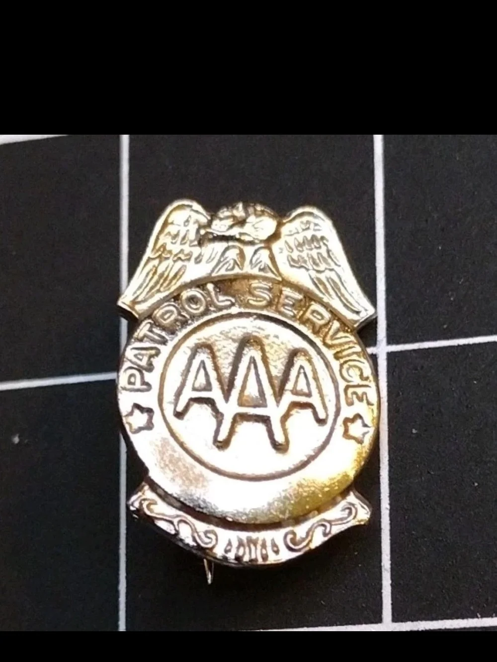AAA Patrol Service Mini Badge Pin Award Hat Lapel Very Early Extremely Cool Pin